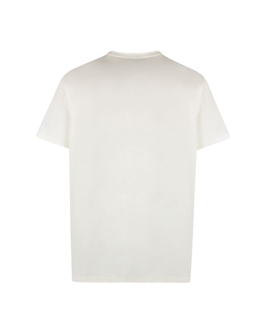 T-shirt in cotone con stampa di Gucci in White da Uomo