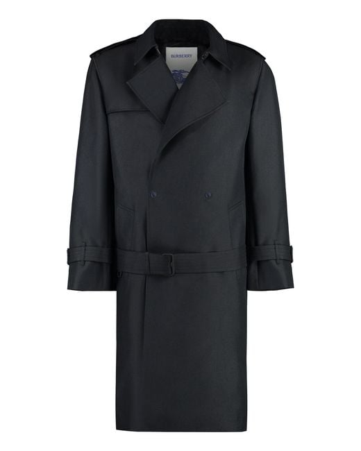 Burberry Black Regular Trench Coat for men