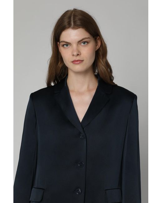 Max Mara Blue Guido Satin Blazer