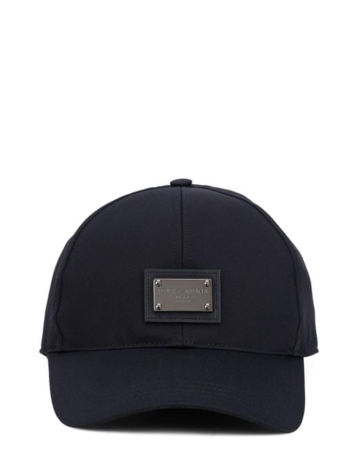 Dolce & Gabbana Blue Cotton Cap With A Curved Visor for men