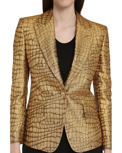 Tom Ford Metallic Single-Breasted One Button Jacket