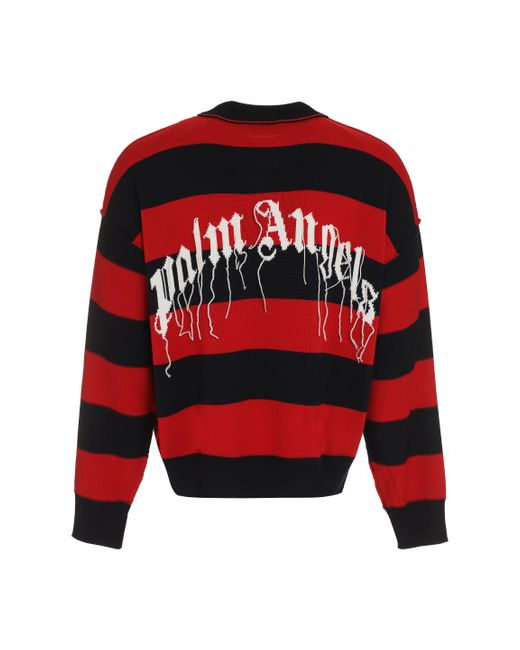 Maglione girocollo a righePalm Angels in Materiale sintetico da Uomo colore  Rosso | Lyst
