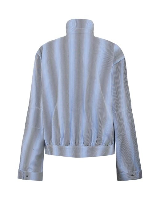 Dries Van Noten Blue Striped Cotton Jacket for men