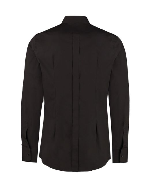 Dolce & Gabbana Black Classic Italian Collar Cotton Shirt for men