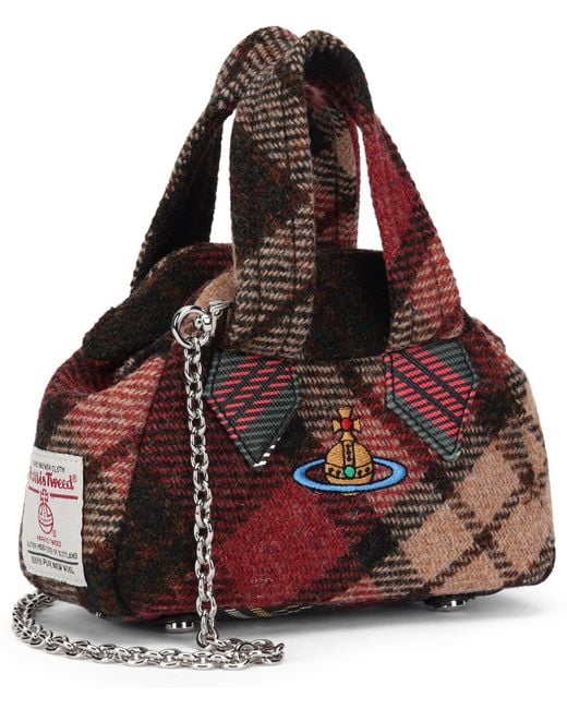 Vivienne Westwood Red Tweed Wool Bag