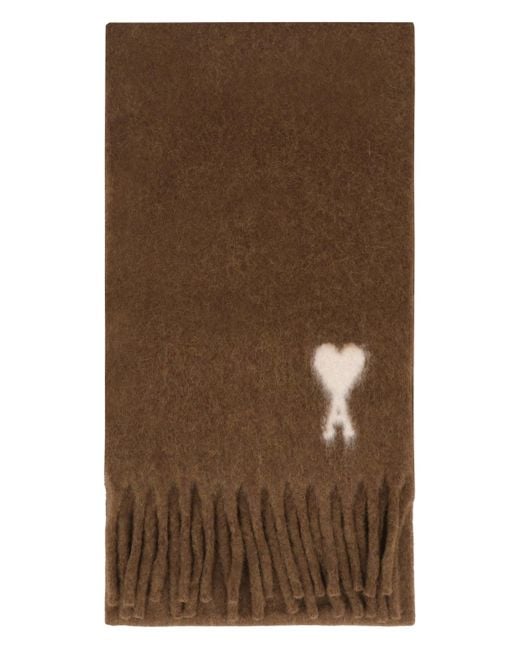 AMI Brown Oversized Scarf for men