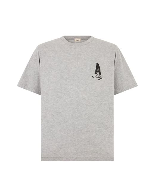 Autry Gray Cotton T-Shirt With Logo