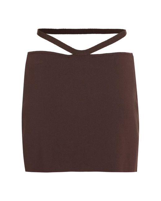 ANDREADAMO Brown Knitted Mini Skirt