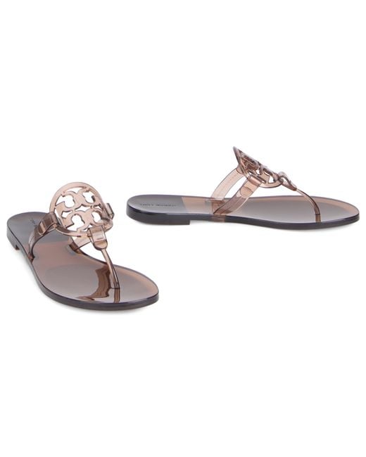 Tory Burch Brown Miller Jelly Flip Flops