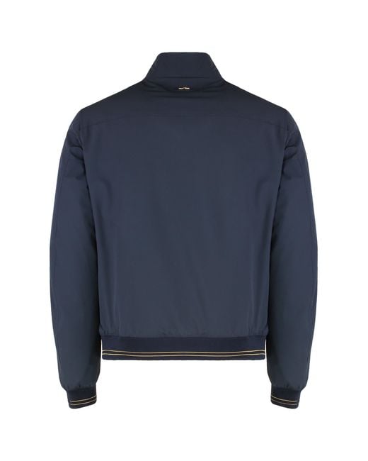 Paul & Shark Blue Technical Fabric Waterproof Jacket for men