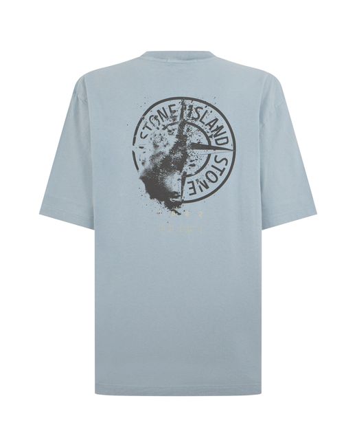 Stone Island Blue Short-Sleeve T-Shirt for men