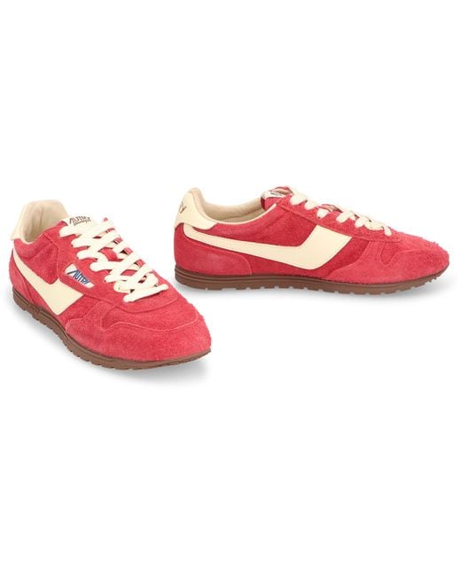 Autry Red Windspin Low-Top Sneakers