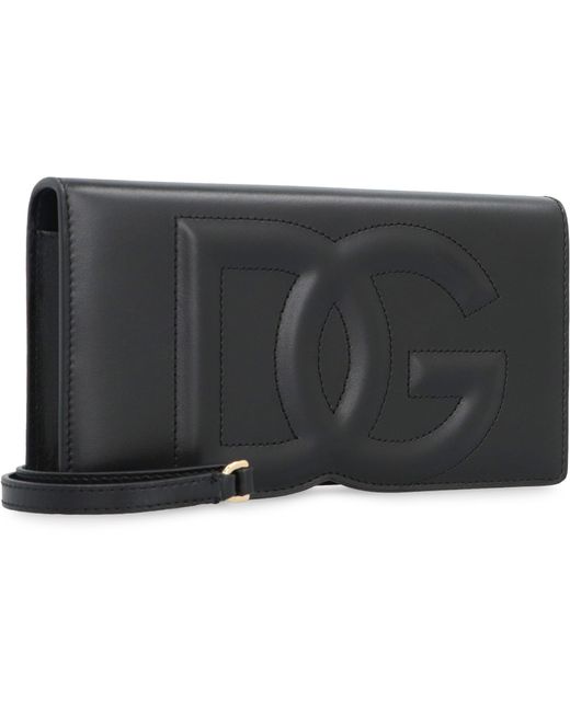 Porta cellulare in pelle di Dolce & Gabbana in Gray
