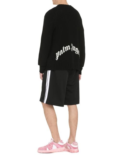 Palm Angels Black Wool Blend Pullover for men