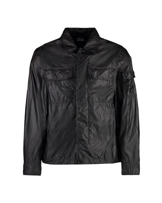 C P Company Black Technical Fabric Shirt For for men