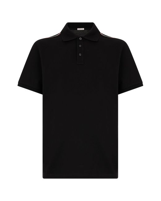 Moncler Black Short Sleeve Mini Polo Shirt for men