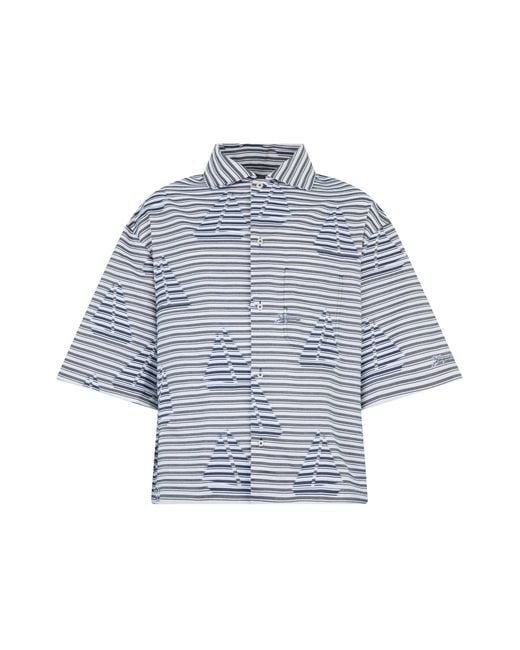 Jacquemus Blue Short-Sleeve Cotton Shirt for men