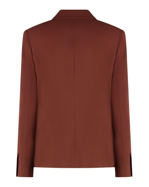 Pinko Brown Gente Single-Breasted One Button Jacket