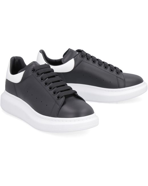 Alexander McQueen Black Larry Leather Sneakers for men