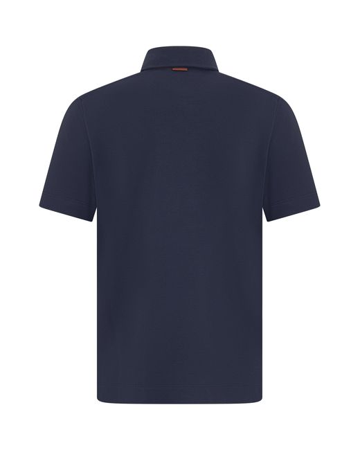 Zegna Blue Classic Pocket Polo Shirt For for men