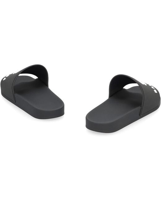 Balenciaga Black Logo Slides for men