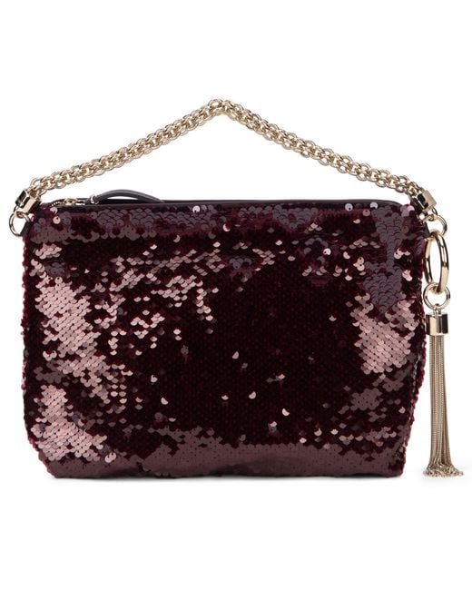 Jimmy Choo Red Callie Handbag With Sequins