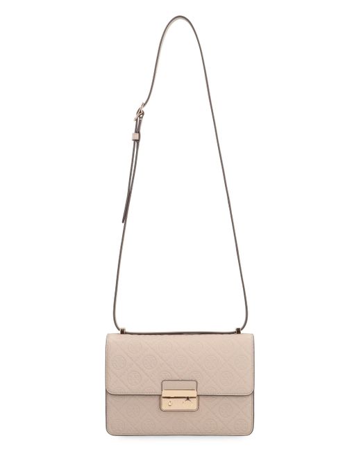 Borsa a spalla T Monogram in pelle di Tory Burch in Natural