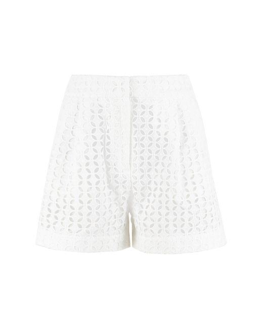MICHAEL Michael Kors Lace Shorts in White | Lyst