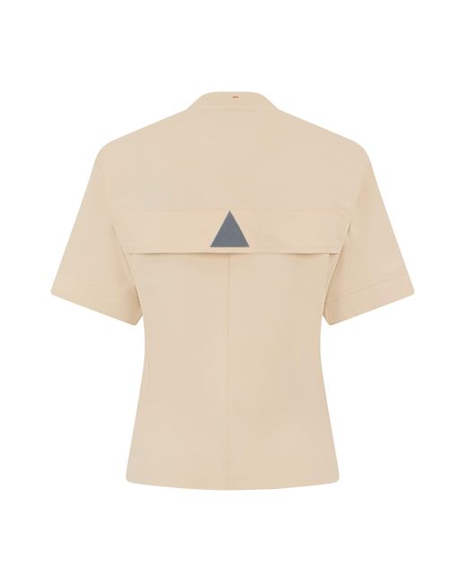 Moncler Natural Cotton T-Shirt With Short Sleeves