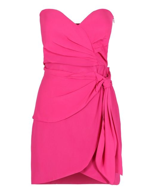 FEDERICA TOSI Pink Off-the-shoulder Dress