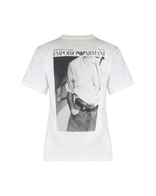 Emporio Armani White Crew Neck T-Shirt With Logo