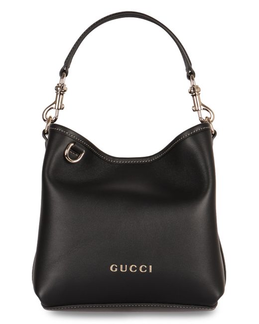 Borsa a mano GG Emblem in pelle di Gucci in Black