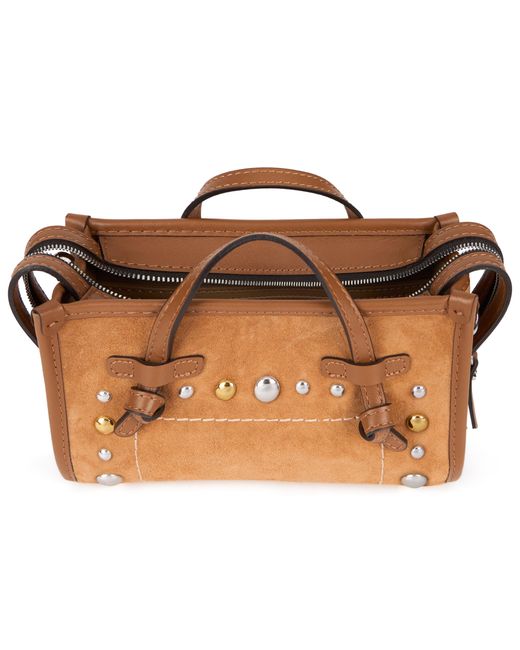 Gianni Chiarini Brown Marcella Joy Leather Bag With Studs