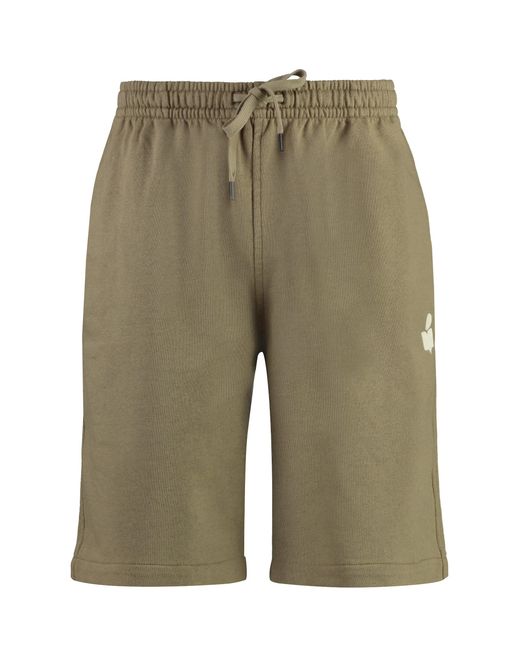 Isabel Marant Green Regular Logo Shorts for men