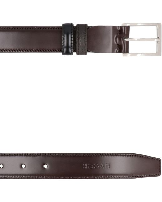 Hogan Black Reversible Leather Belt for men