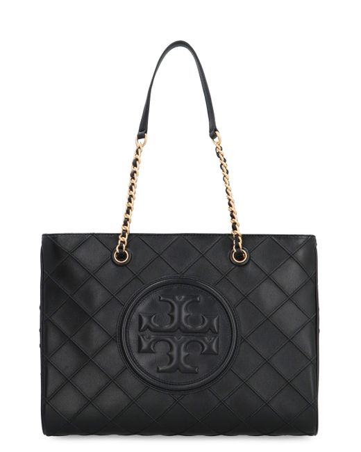 Tory Burch Black Fleming Leather Tote