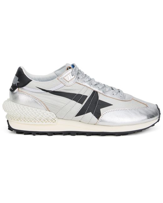 Golden Goose Deluxe Brand White Sneakers Marathon With Ripstop Nylon Upper
