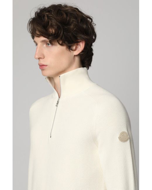 Maglione in misto cotone di Moncler in White da Uomo