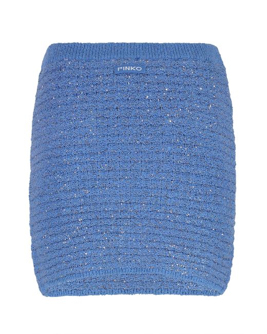 Pinko Blue Miletto Knitted Mini Skirt