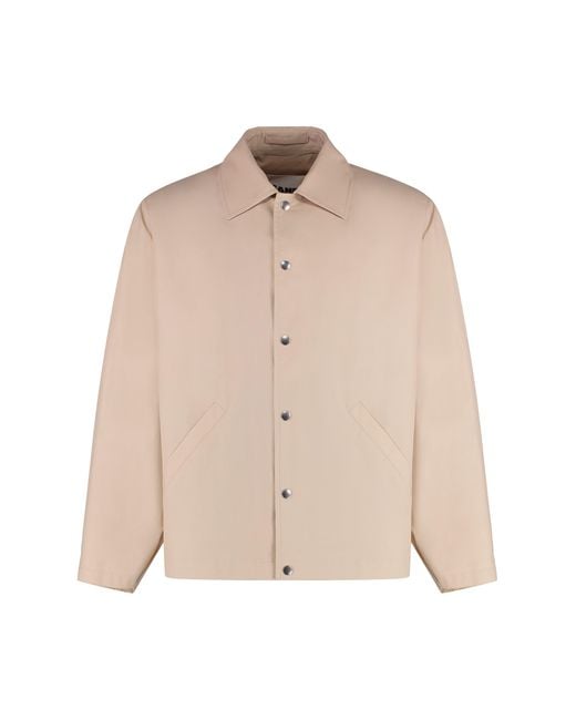 Jil Sander Natural Button-Front Cotton Jacket For for men