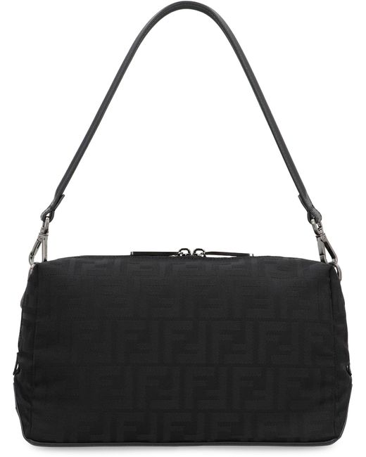 Fendi Black Medium Squared Ff Bag for men