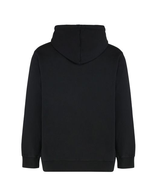 Palm Angels Black Hooded Cotton Sweatshirt for men