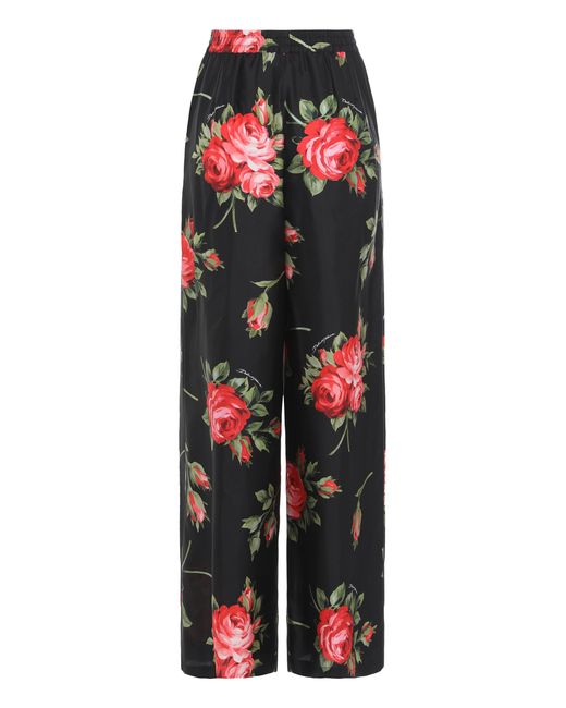 Dolce & Gabbana Black Loose Trousers In Twill