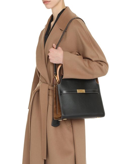 Tory Burch Black Double Lee Radziwill Leather Handbag