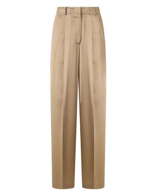 Peserico Natural Stretch Cotton Satin Trousers
