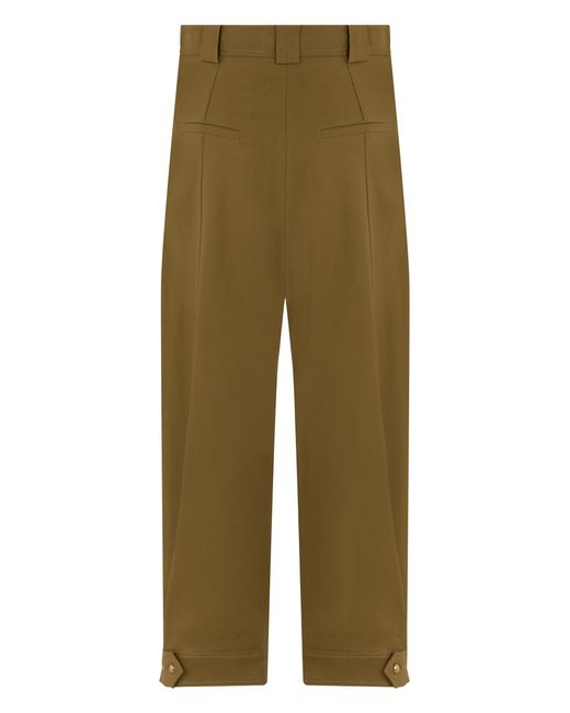 Max Mara Green Straight Pants With A High Waist