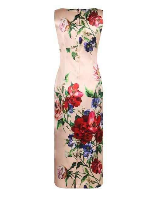 Dolce & Gabbana Pink Printed Satin Dress