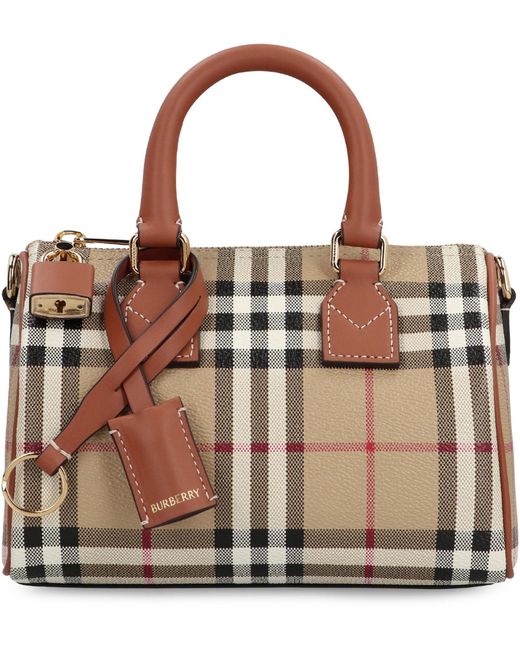 Burberry Brown Mini Bowling Bag Check