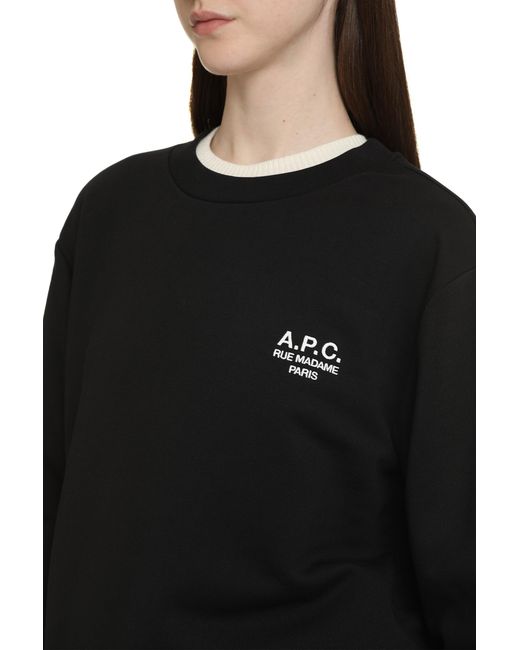 A.P.C. Black Sweat Standart Rue Madame Cotton Crew-Neck Sweatshirt