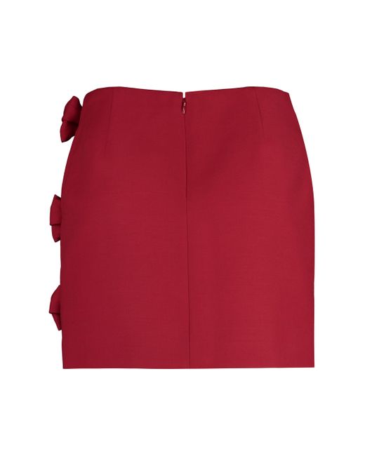 Valentino Red Crepe Mini Skirt